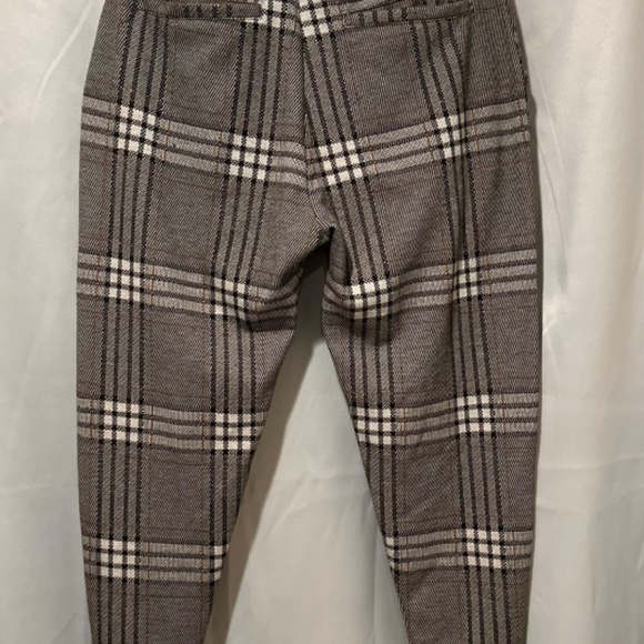 Zara Plaid Trousers, Zipper Ankle Peg Leg, Size M - Picture 3 of 9